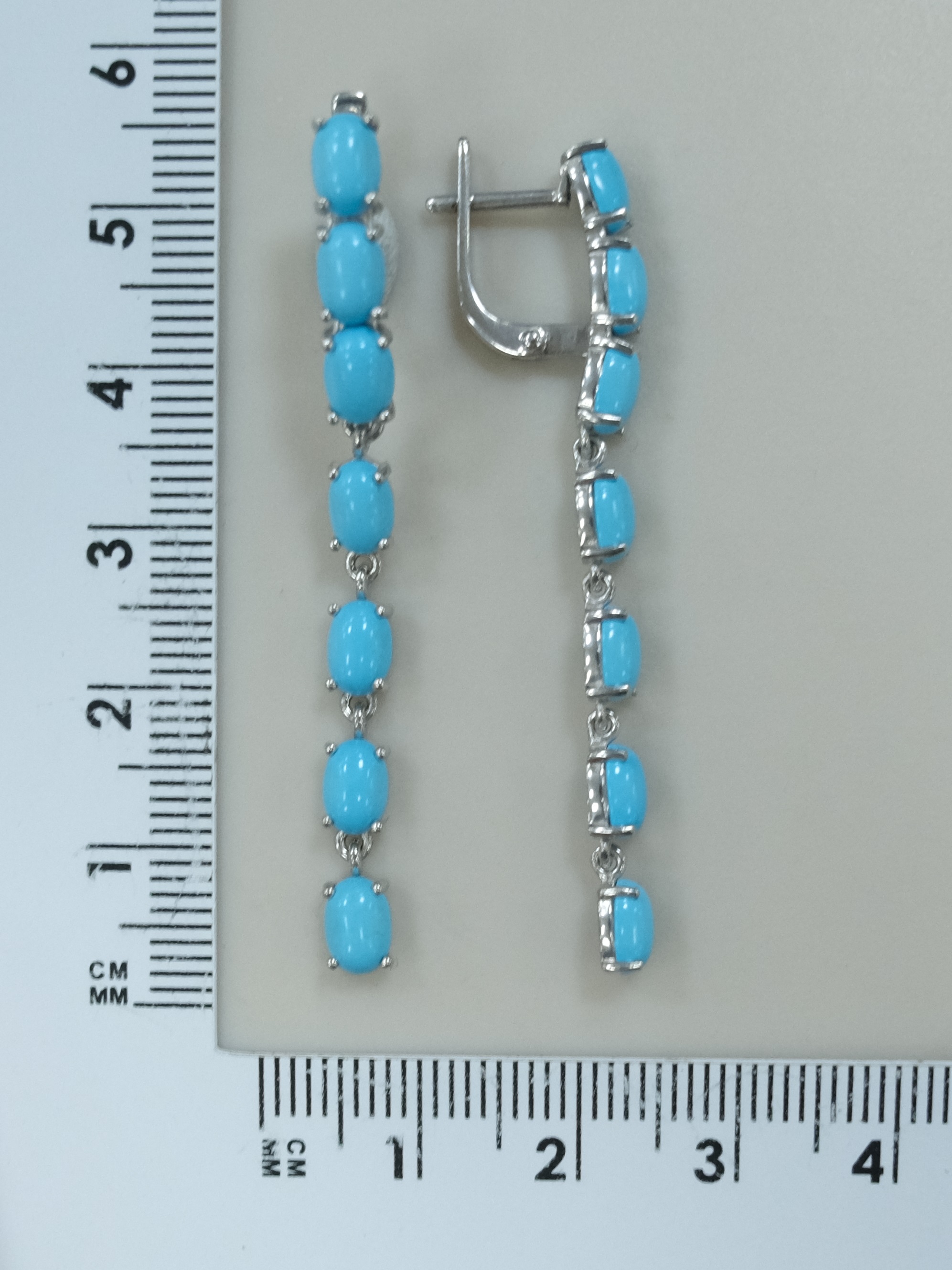 Серебряные серьги с бирюзой